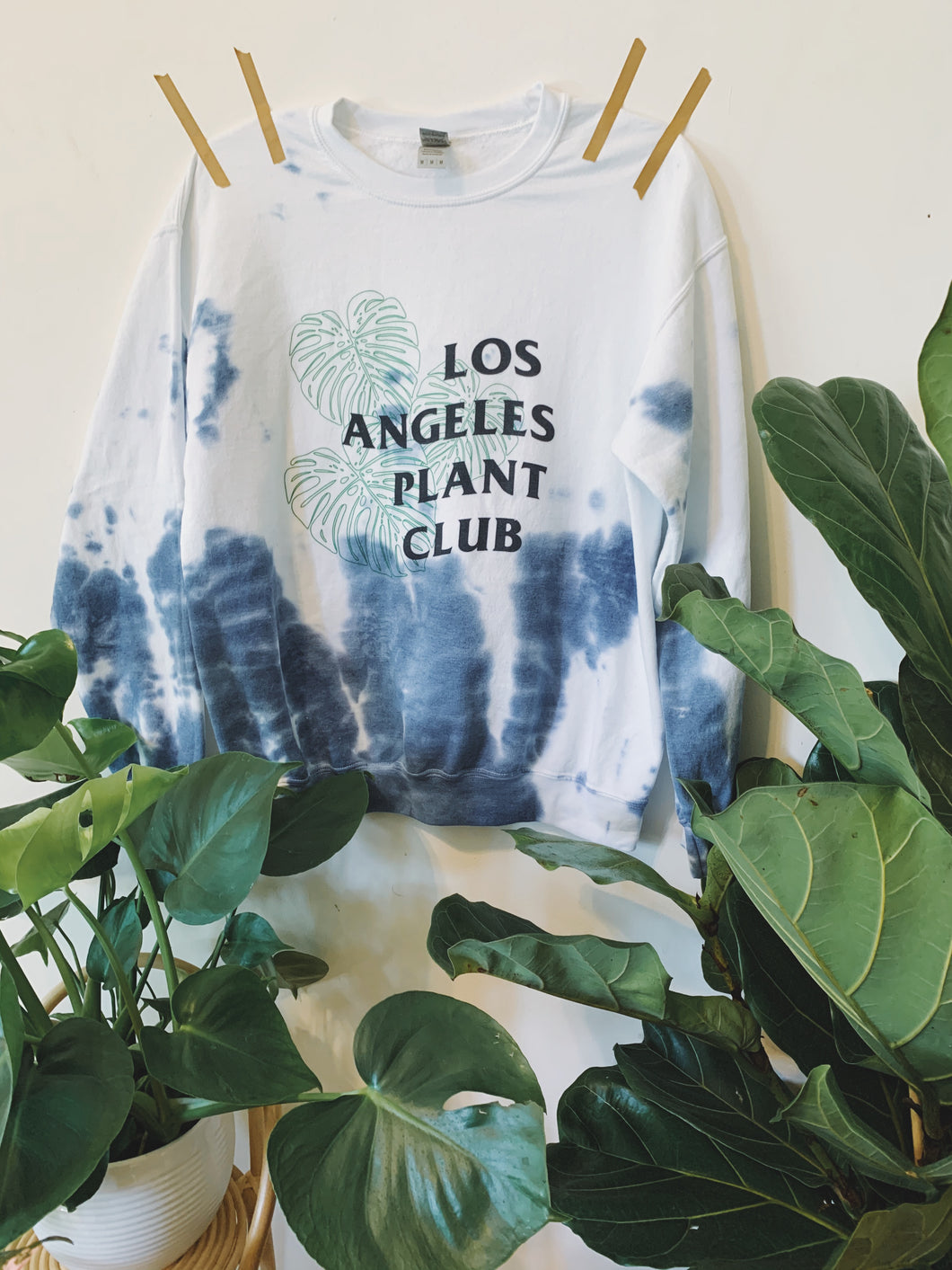 Indigo Dyed Los Angeles Plant Club Crewneck Sweatshirt