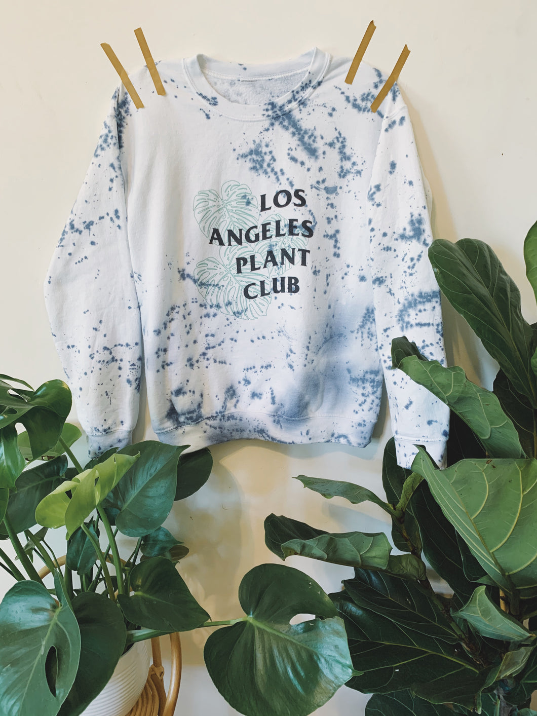 Indigo Splatter Los Angeles Plant Club Crewneck Sweatshirt